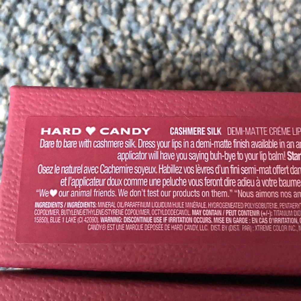 Hard 🖤 Candy Cashmere Silk Tartufo Lip Color New (For 1 Lip Silk Only)